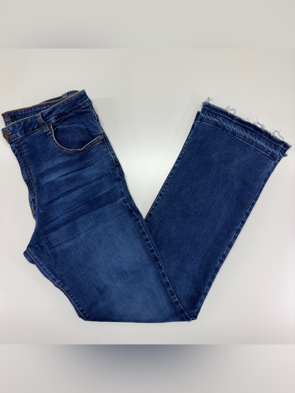 Lucky & Blessed Size 20 Flare Jeans Raw Hem Stretch Boho Western